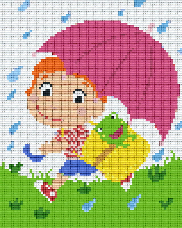 Pixelhobby Klassik Vorlage - Junge im Regen