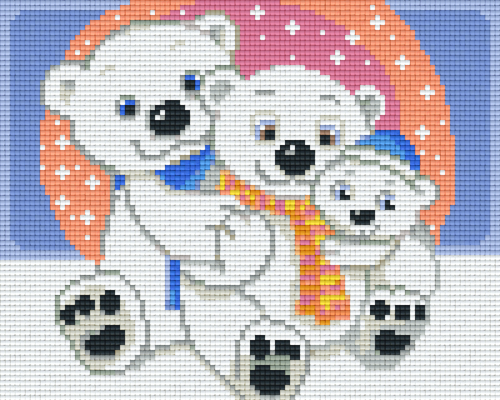 Pixelhobby Klassik Vorlage - Eisbärfamilie