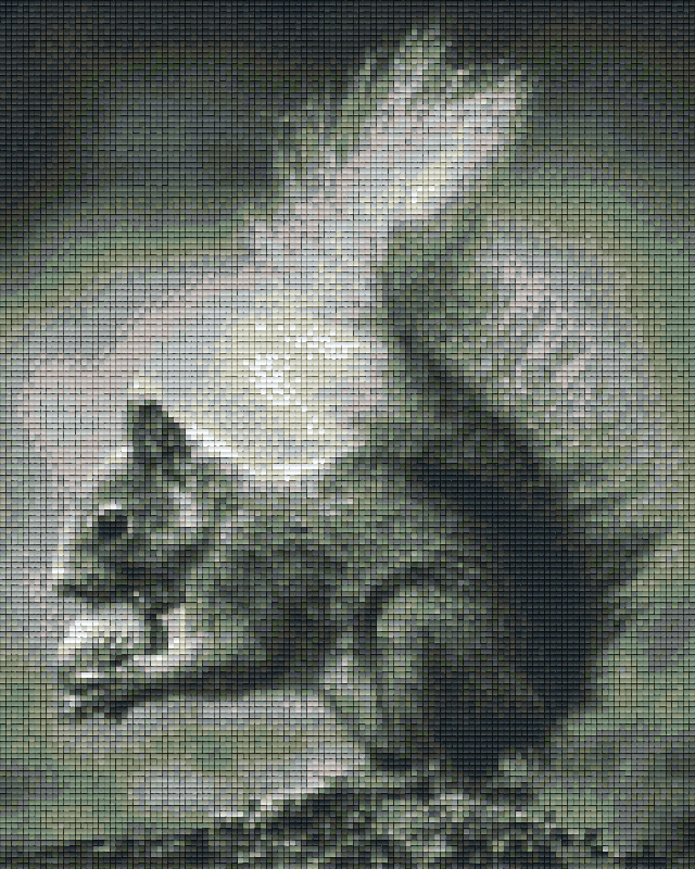 Pixelhobby Klassik Vorlage - Eichhörnchen s/w