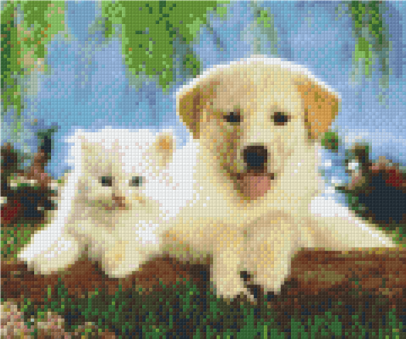 Pixelhobby Klassik Vorlage - Hund und Katze