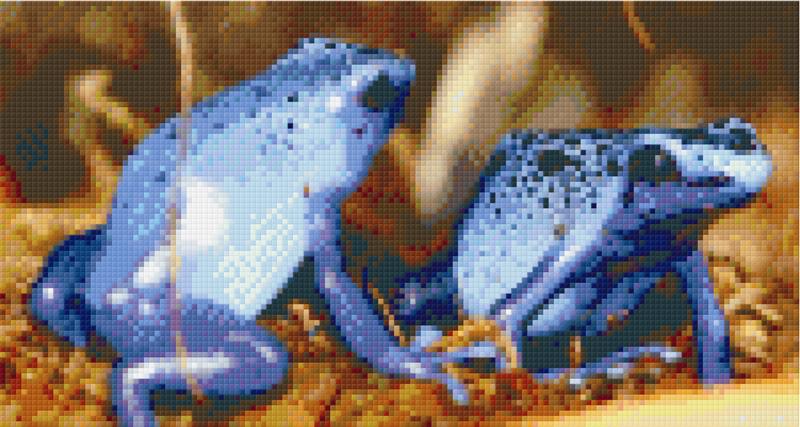 Pixelhobby Klassik Vorlage - blaue Frösche