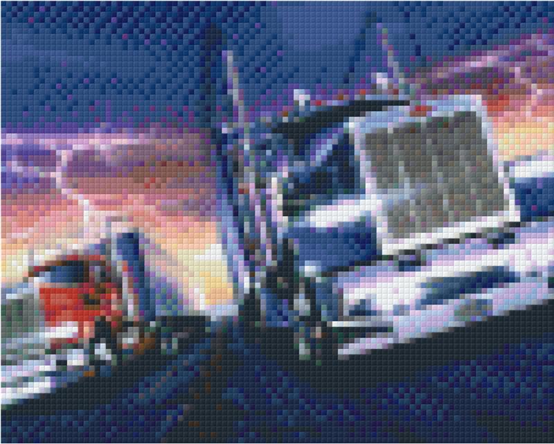 Pixelhobby Klassik Vorlage - Truck-Rennen