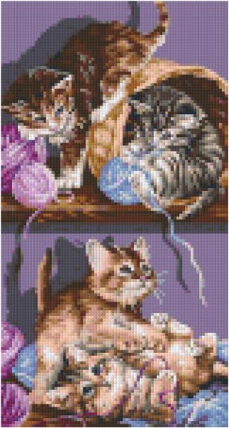 Pixelhobby Klassik Vorlage - verspielte Katzen