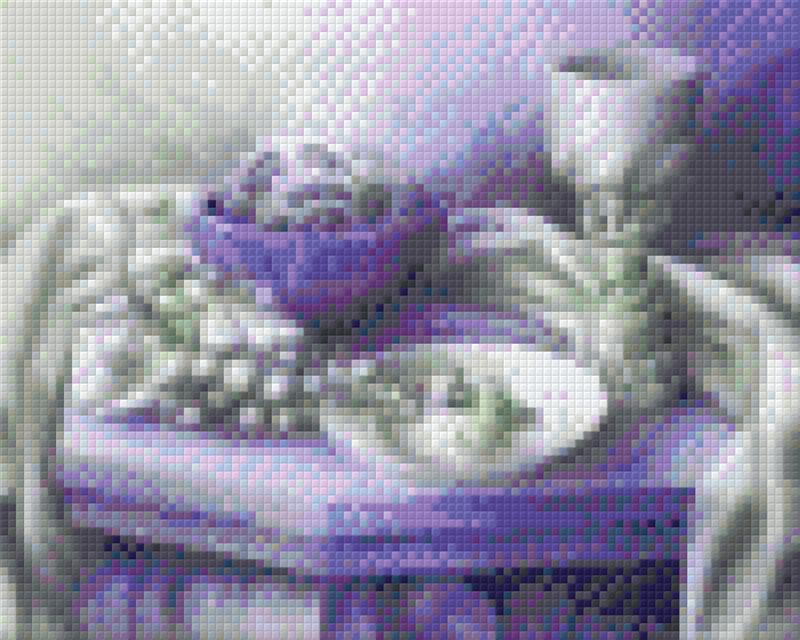 Pixel hobby classic template - still life with fruits in purple