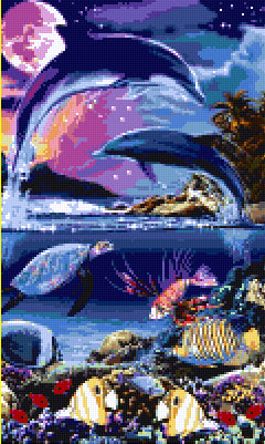 Pixelhobby Klassik Vorlage - Dolphins Happiness