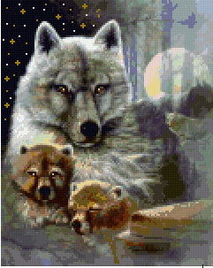 Pixelhobby Klassik Vorlage - Proud Wolf Mom