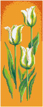 Pixelhobby Klassik Vorlage - Grüne Tulpen