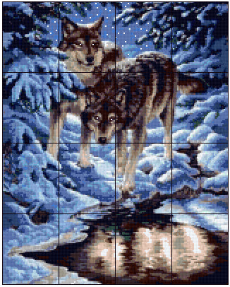 Pixelhobby Klassik Vorlage - Winter Wolfs Blues