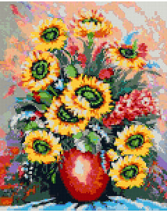 Pixelhobby Klassik Vorlage - Colorfully Sunflower Pot