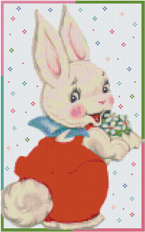 Pixel hobby classic template - Easter Flower Bunny