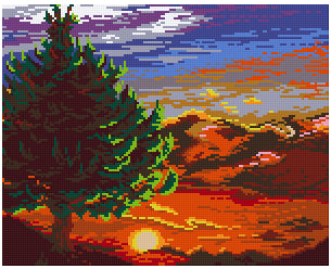 Pixelhobby Klassik Vorlage - Abendrot