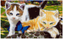 Pixelhobby Klassik Vorlage - Kitties and Blue Butterfly