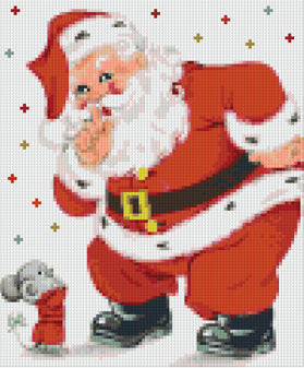 Pixelhobby Klassik Vorlage - Santa & Mouse
