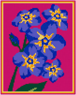 Pixelhobby Klassik Vorlage - Blue Flowers