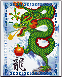 Pixelhobby Klassik Vorlage - Oriental Dragon