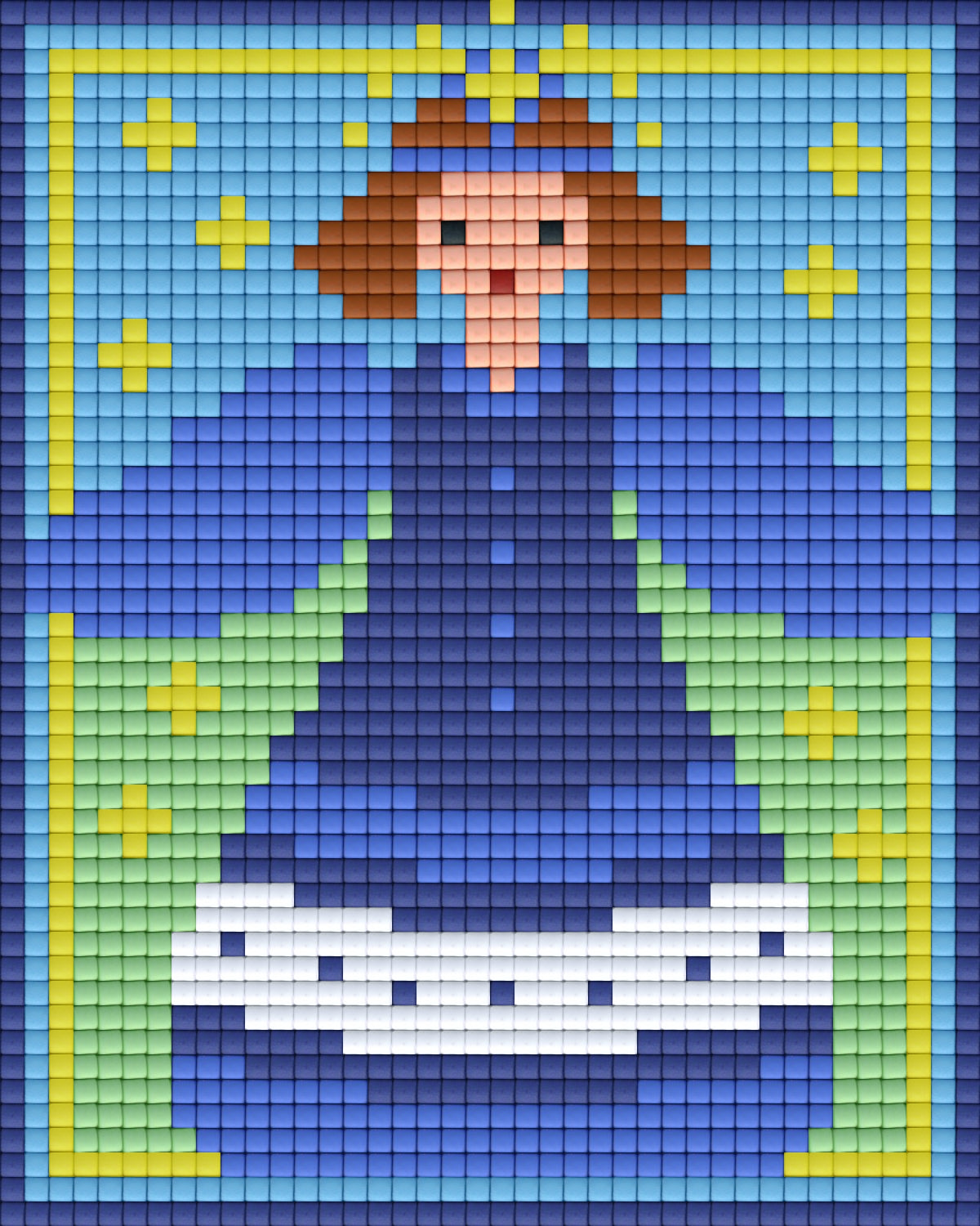 Pixelhobby Klassik Vorlage - Engel blau