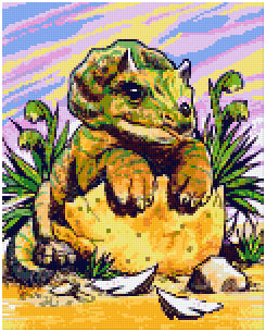 Pixel hobby classic template - dino baby in the egg