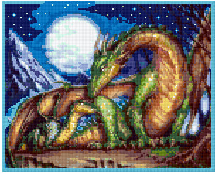Pixelhobby Klassik Vorlage - Dragon Moon