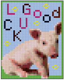 Pixel hobby classic template - CARD - Good Luck