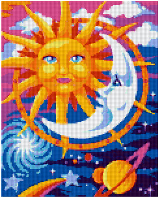 Pixelhobby Klassik Vorlage - Sun and Moon
