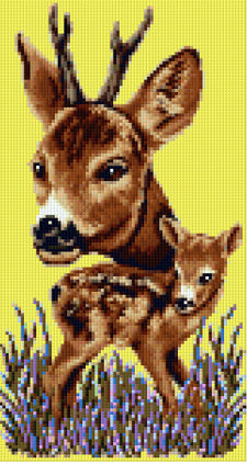 Pixelhobby Klassik Vorlage - Deer Mom and Child