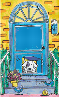 Pixelhobby Klassik Vorlage - The Dog and the Door