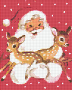 Pixelhobby Klassik Vorlage - Santa & Fawns