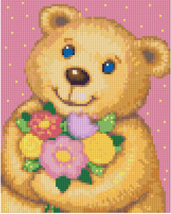 Pixelhobby Klassik Vorlage - Flower Teddy