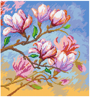 Pixelhobby Klassik Vorlage - Magnolias