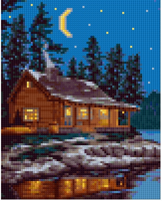 Pixelhobby Klassik Vorlage - The cozy log cabin