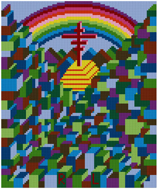 Pixelhobby Klassik Vorlage - Rainbow Monument