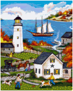 Pixelhobby Klassik Vorlage - Americana 3 Lighthouse