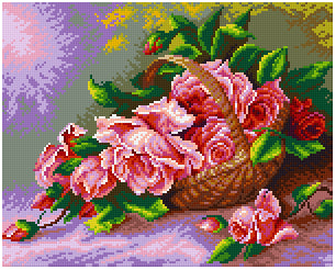 Pixelhobby Klassik Vorlage - Basket of Roses