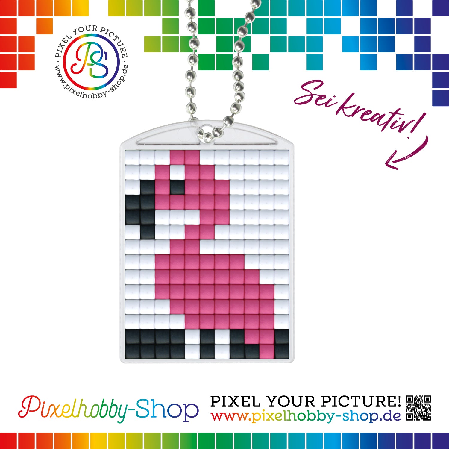 Pixelhobby Medaillon Set - Flamingo