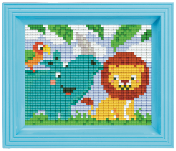 Pixelhobby classic gift set - lion, hippopotamus, bird
