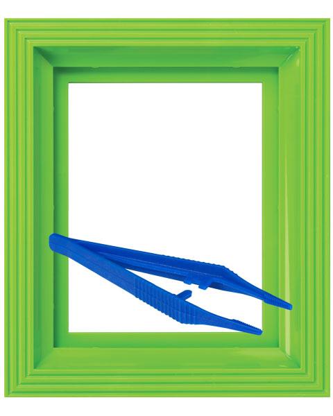 Rahmen hellgrün & Kunststoffpinzette