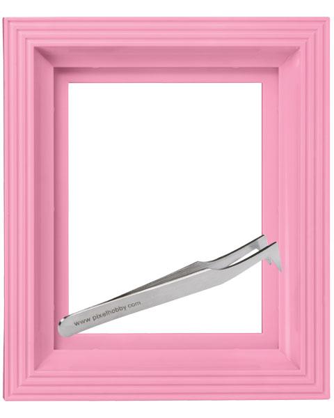 Rahmen rosa & Pinzette abgewinkelt
