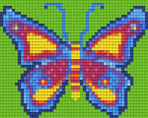 Pixelhobby Klassik Vorlage - Schmetterling blau-grün