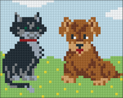 Pixelhobby Klassik Vorlage - Hund und Katze