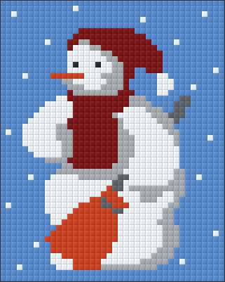 Pixel hobby classic template - snowman with broom