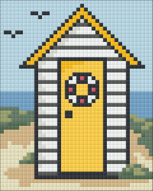 Pixelhobby Klassik Vorlage - Strandhaus in gelb