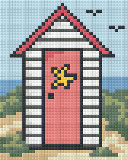 Pixel hobby classic template - beach house in pink