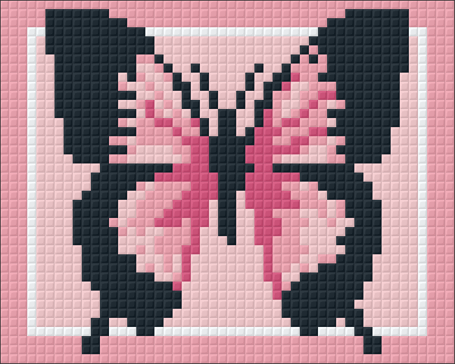 Pixelhobby Klassik Vorlage - Schmetterling rosa