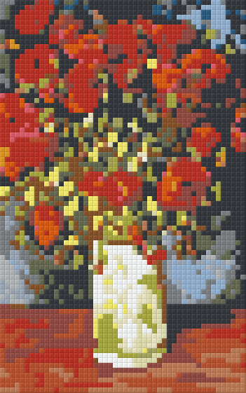 Pixelhobby Klassik Vorlage - Vase mit Mohn