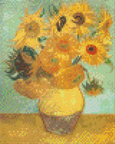 Pixel hobby classic template - Vincent van Gogh - Sunflowers in a vase 1889