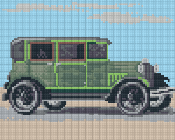 Pixel hobby classic template - vintage car in green