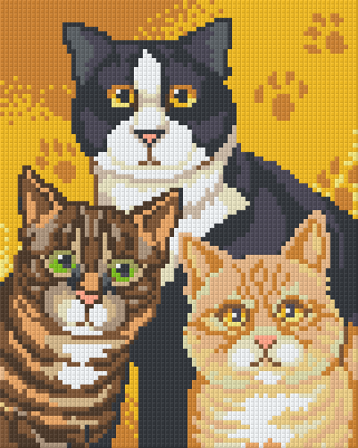 Pixelhobby Klassik Vorlage - 3 Katzen