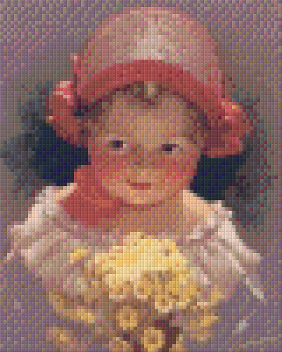 Pixel hobby classic template - girl with red ribbon