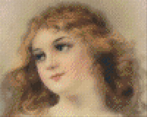 Pixel hobby classic template - woman with curly hair