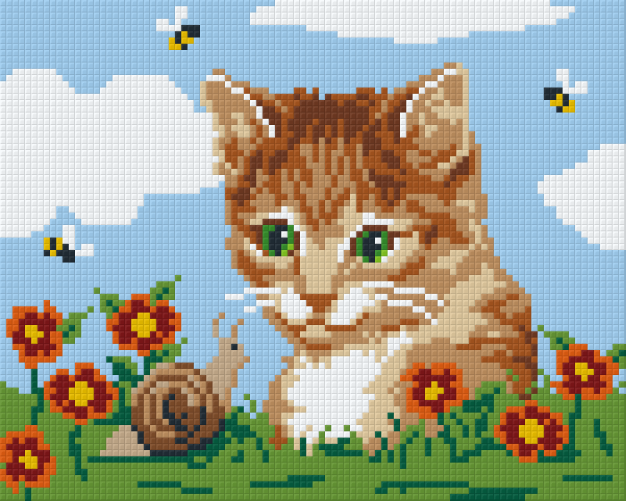 Pixel hobby classic template - cat with snail